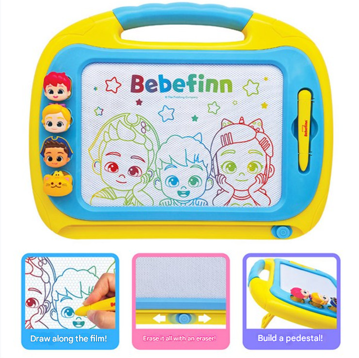 Pinkfong BebeFinn Transform Drawing Table 3 Stages Erasable Stamps Kid Toy