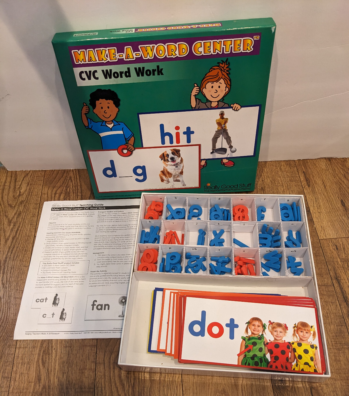 Really Good Stuff Make-A-Word Center CVC Phonics Learn to Read 103 Word Cards