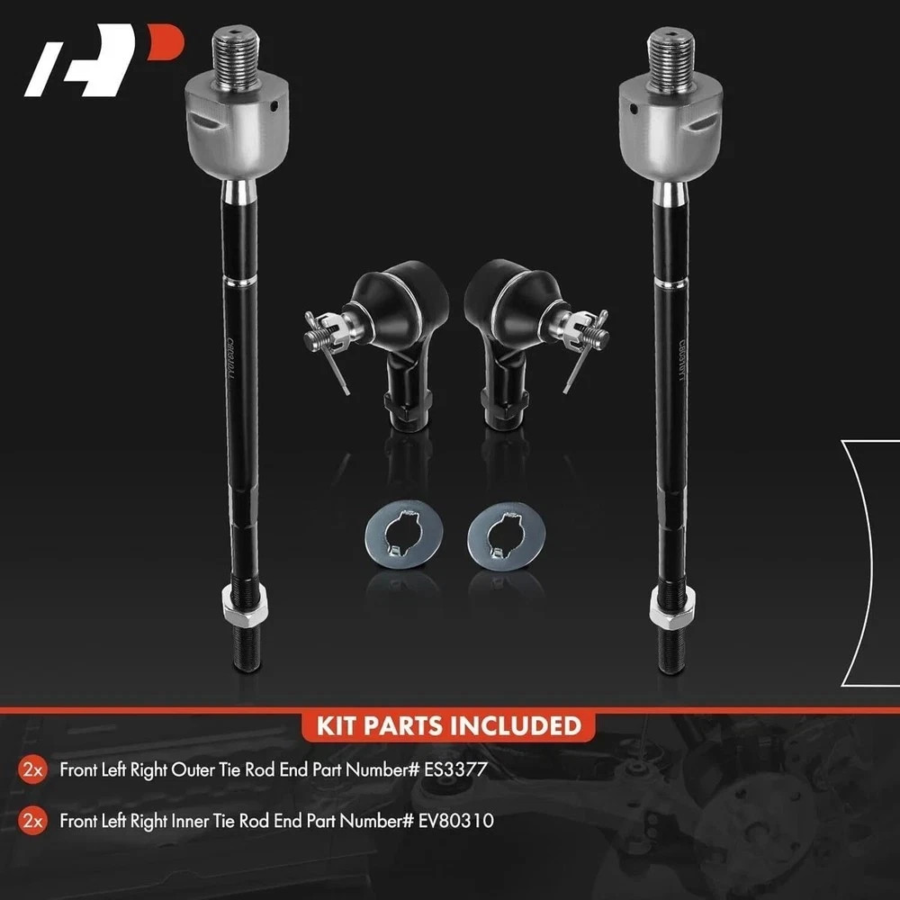 APM Set of 4, Front Inner & Outer Tie Rod End Kit, Compatible with Hyundai