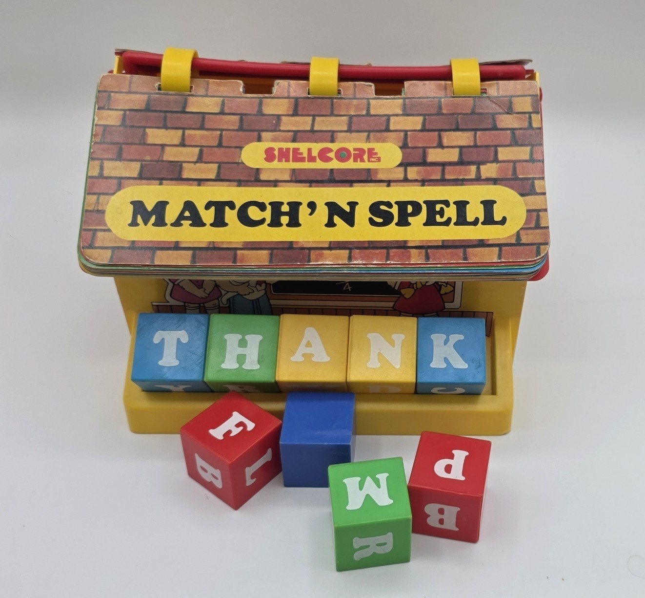 Vintage 1984 Shelcore Inc MATCH ‘N SPELL School Reading Blocks Set