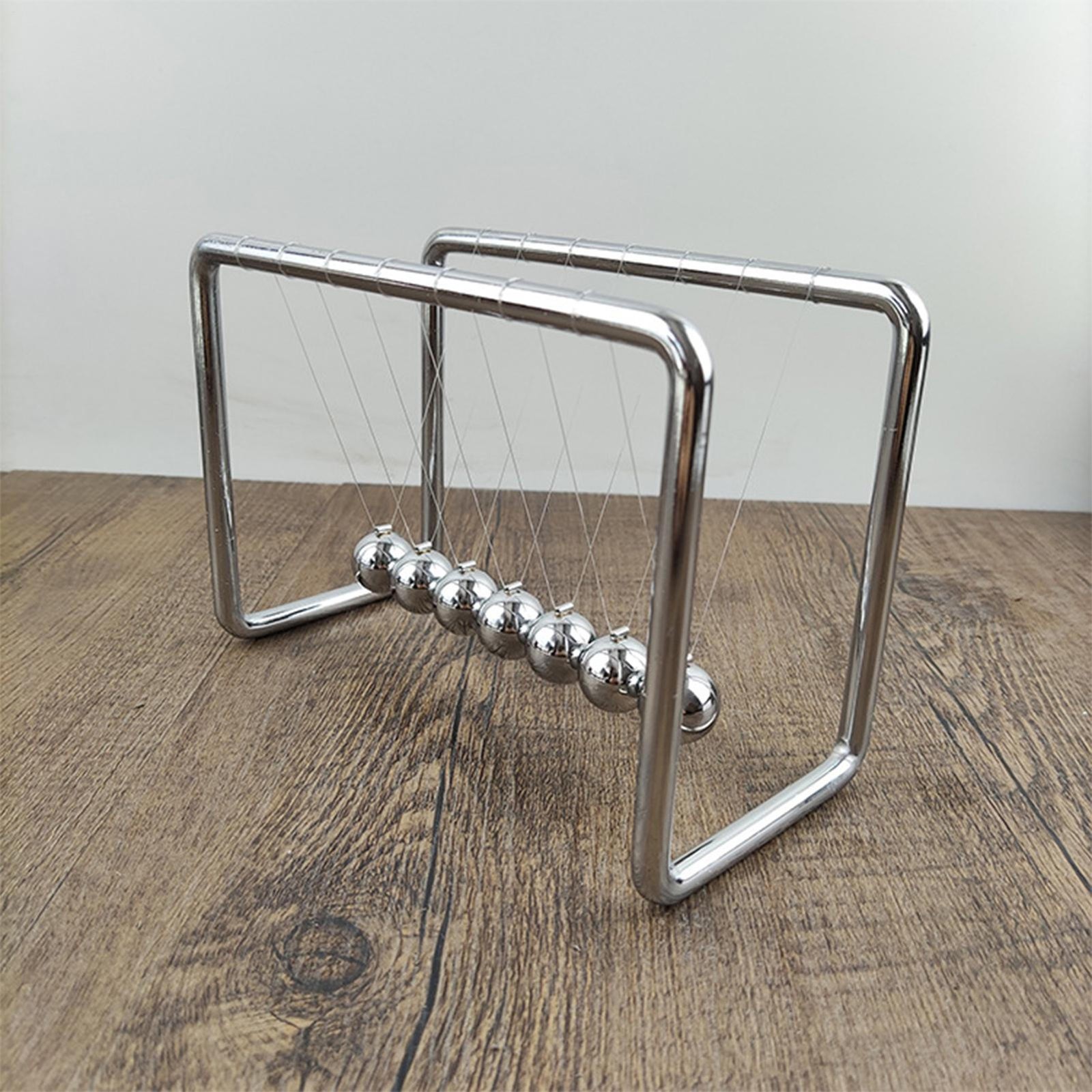 Grey Newtons Cradle Steel Balance Balls Physics Science Pendulum Desk Accessory