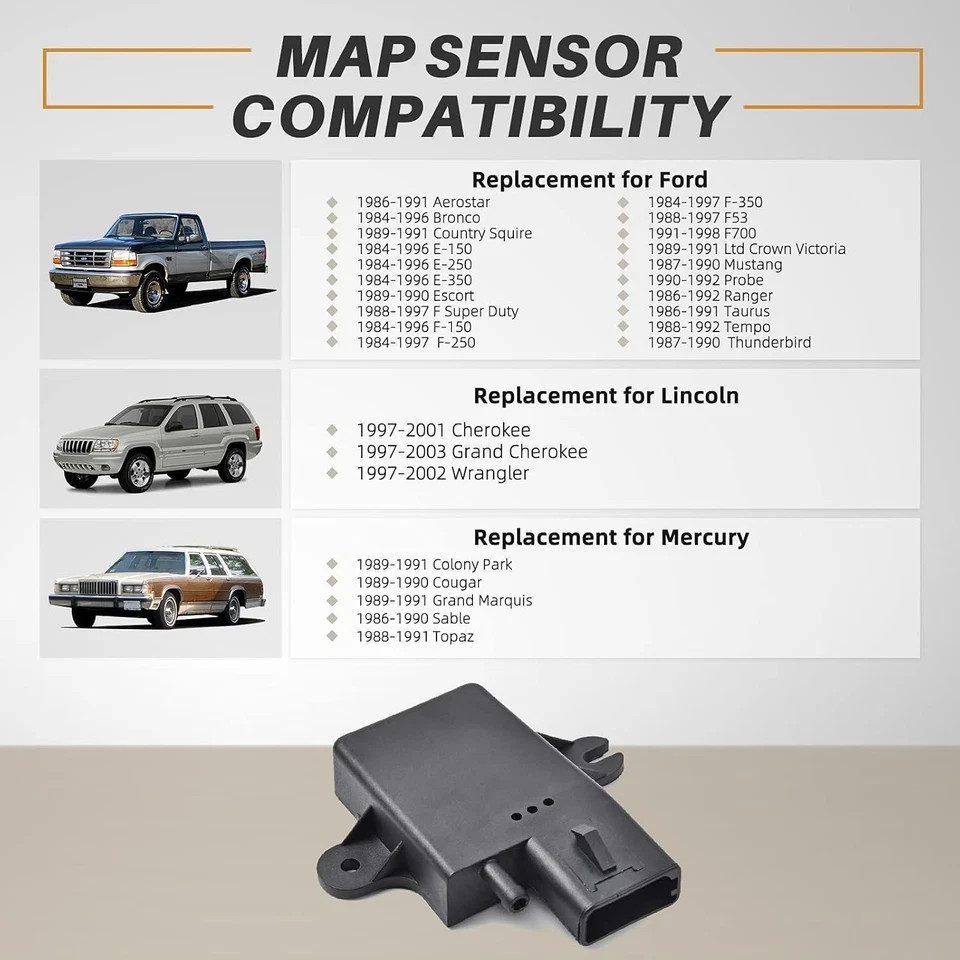MAP Manifold Absolute Pressure Sensor – Replacement for 1990-1995 Ford F150, 19
