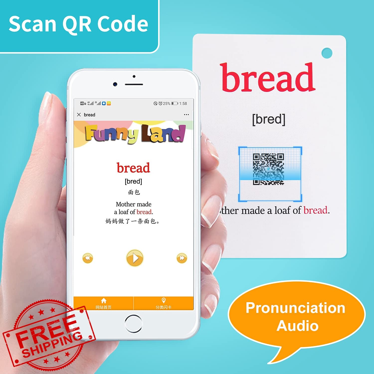 Lilias Food Flash Cards Toddler Preschool Learning Toy 35 Cards