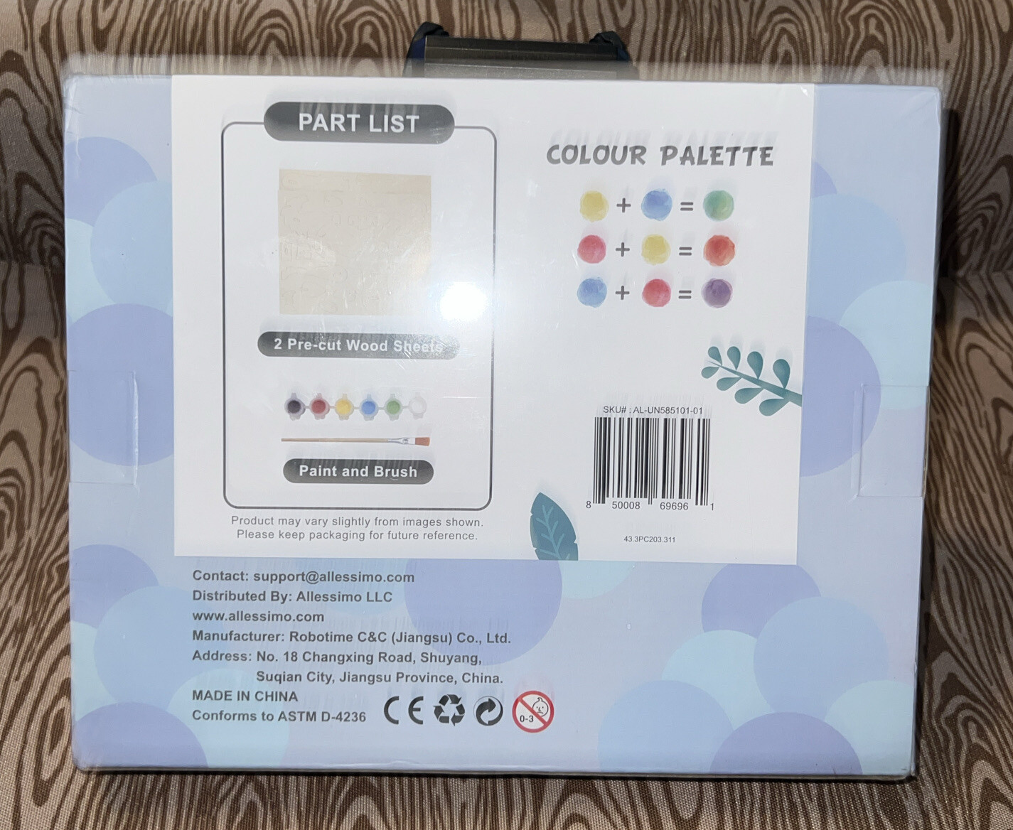 NIB Allessimo Reality Puzzle Paint Kit Level 3 ~ Unicorn Ages 5+ Pink Kid Crafts