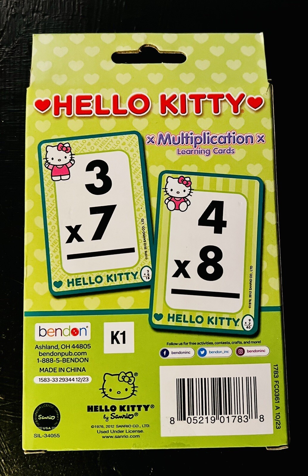 2012 Hello Kitty Sanrio 36 Math Multiplication Cards: Brand New Never Opened DT