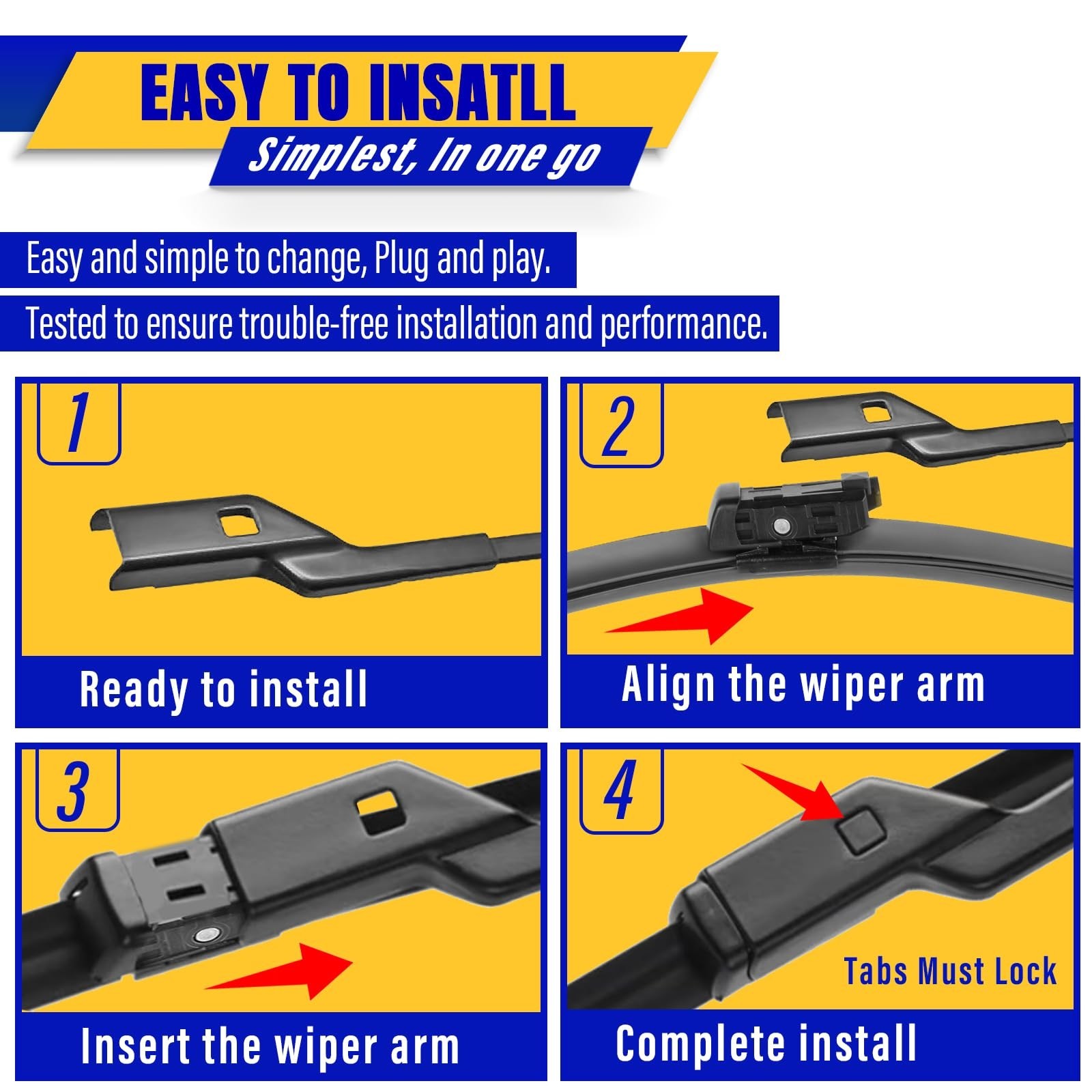 3 wipers Replacement for 2018-2022 2023 2024 VW Volkswagen Atlas, Windshield …