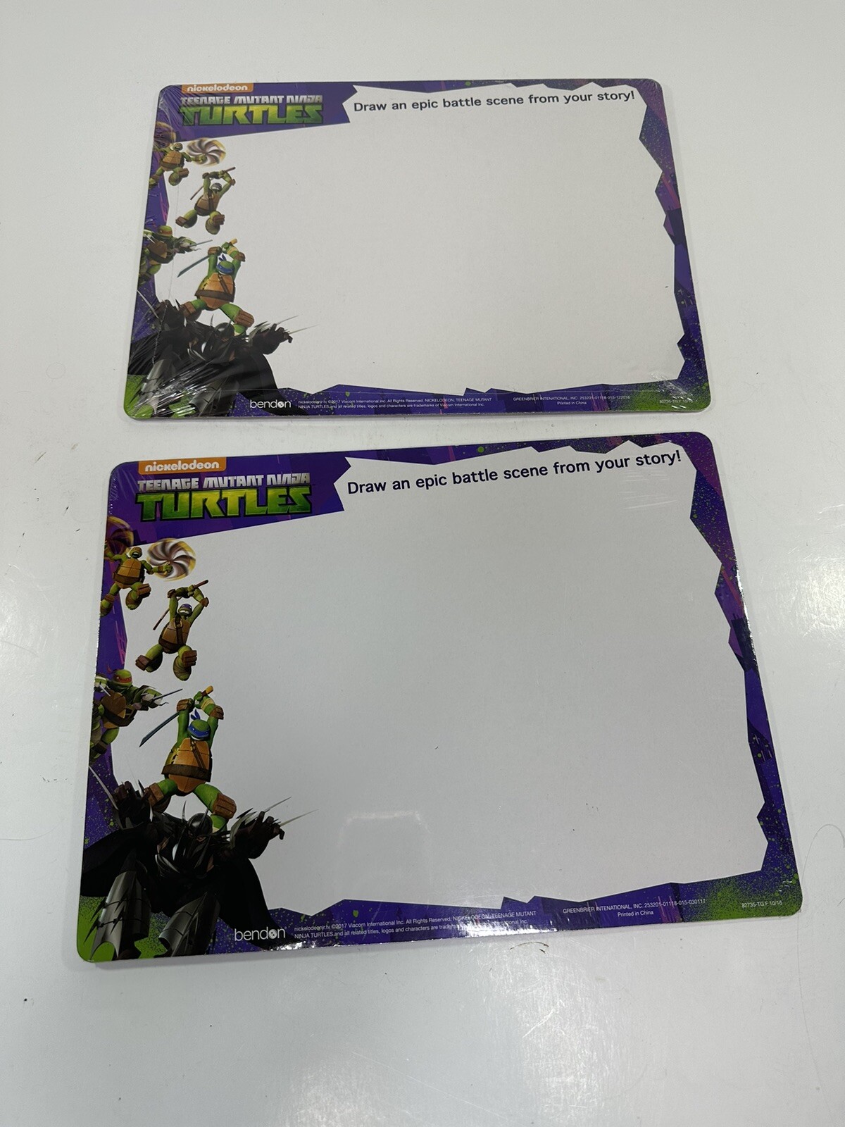2 TEENAGE MUTANT NINJA TURTLES WIPE-CLEAN ACTIVITY BOARD DRY ERASE NEW KIDS FUN!