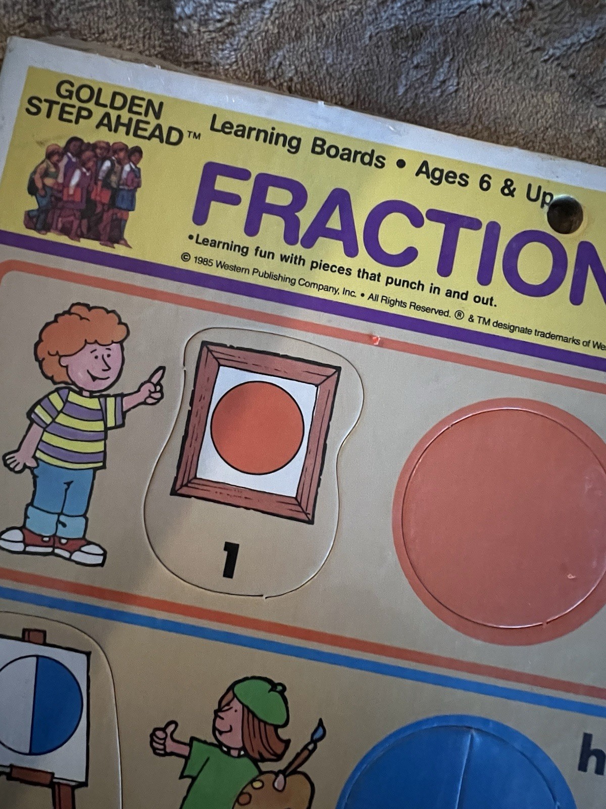 Vintage Golden Step Ahead Fractions Learning Board–1985 FACTORY SEALED!
