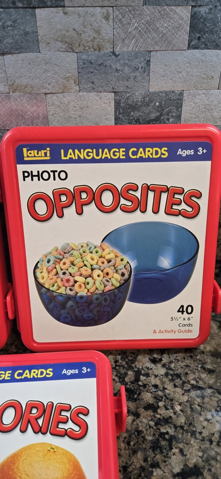Lauri Language Cards Ages 3+ Photo Actions,Opposite & Caterories MISSING 1 Guide