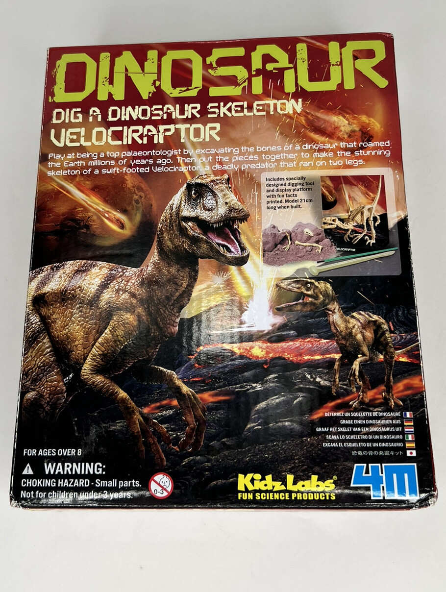 DIG A DINOSAUR SKELETON, VELOCIRAPTOR, by Kidz Lab – NEW