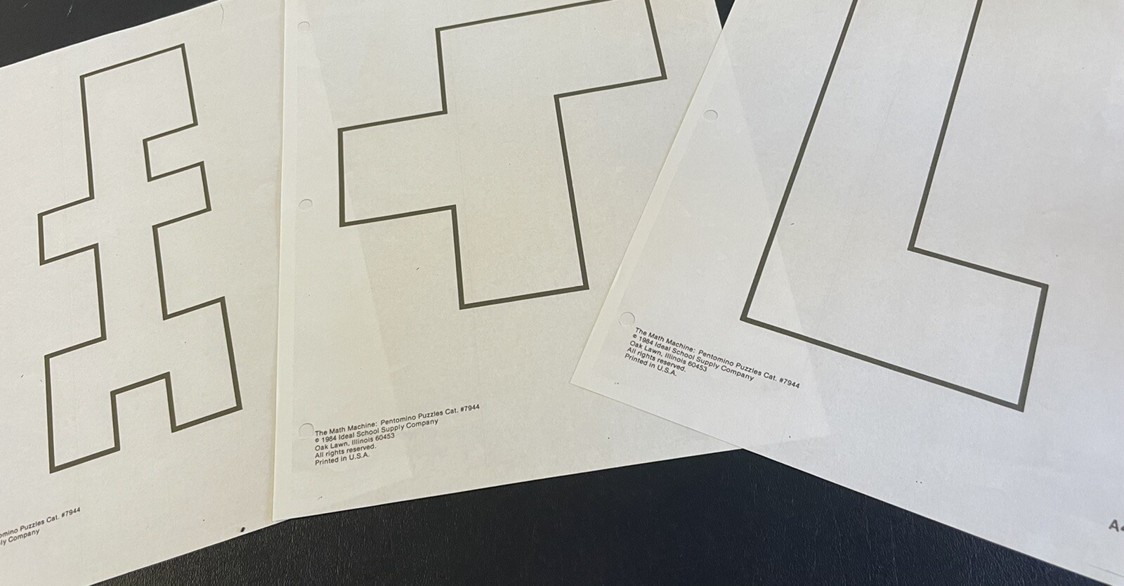 PENTOMINOES Teaching Manipulatives Geometric Shapes Homeschool 15 WORKSHEETS