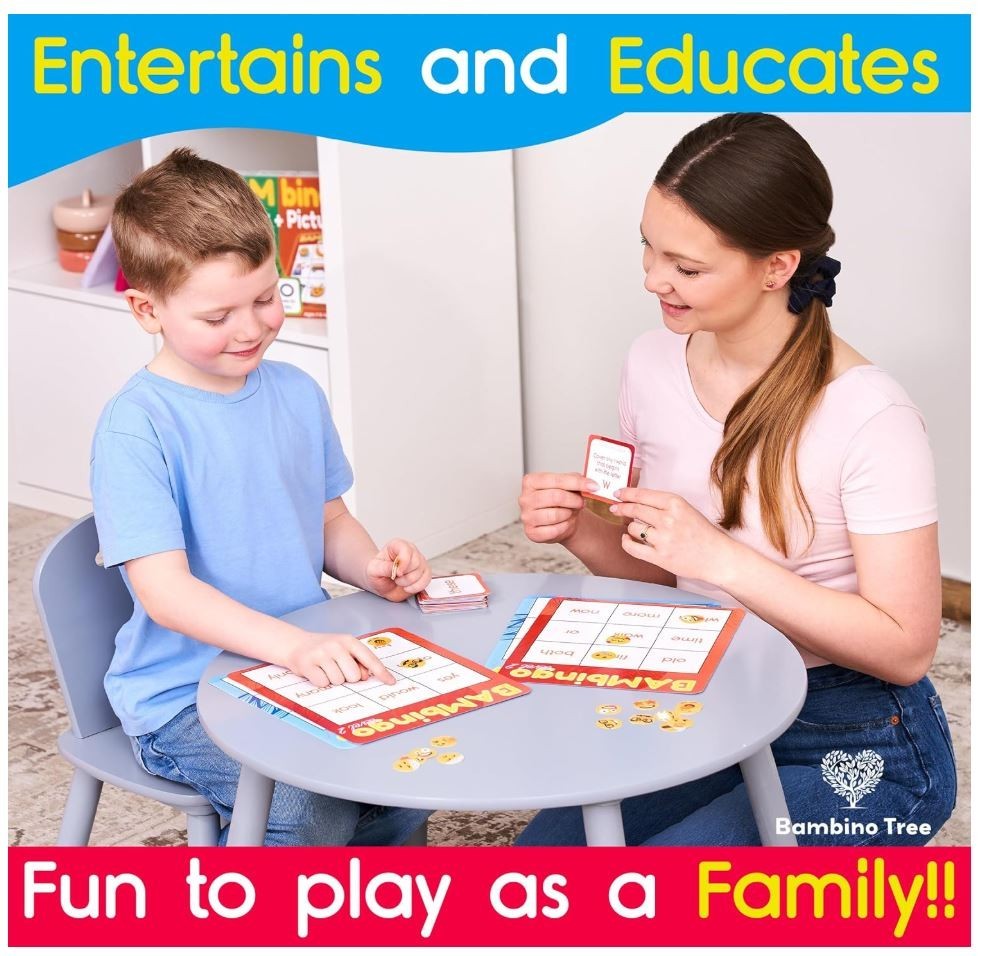 THE BAMBINO TREE Sight Word Bingo Game Level 1 and 2 – Educational Games for Kid