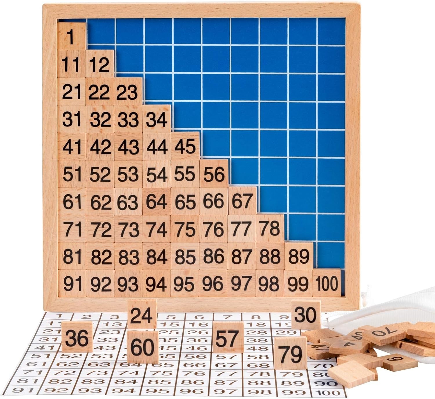 Educational Wooden Counting Board 1-100 with Storage Bag – Perfect for Preschool