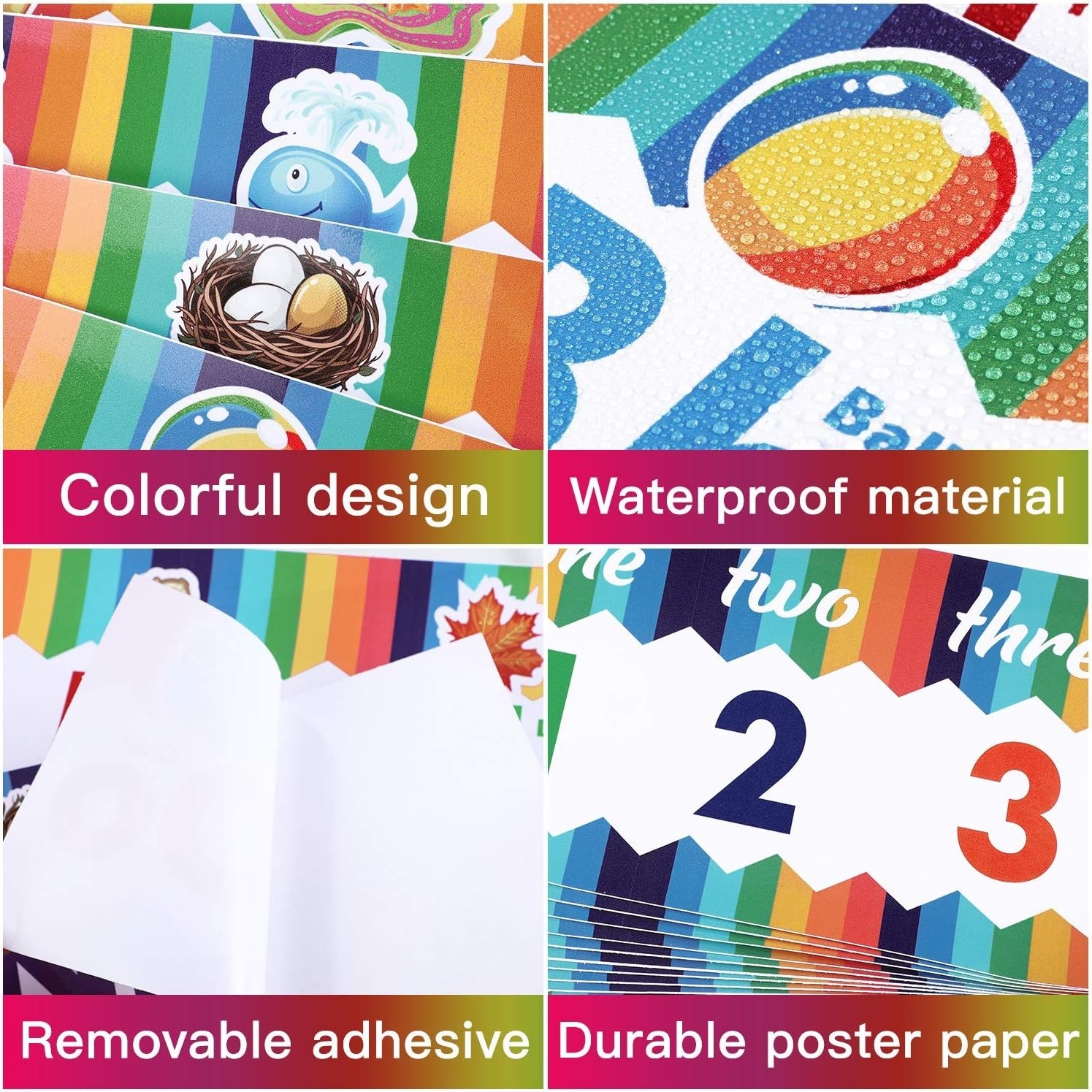 Colorful Animal-Themed Alphabet & Numbers Posters for Nursery Classroom Decor