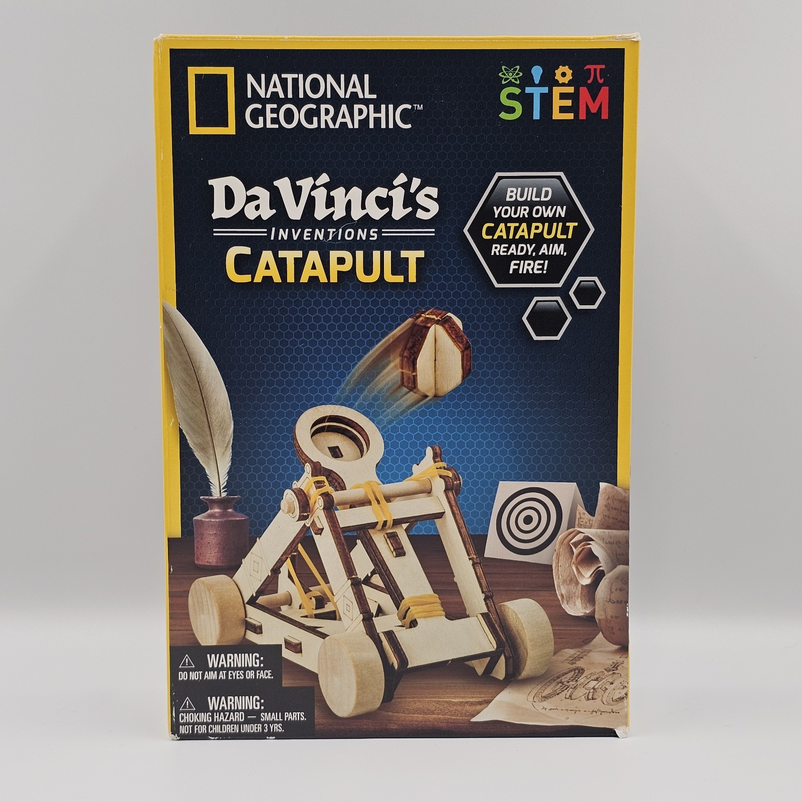 Stem Toy Da Vinci’s Inventions Wooden Catapult National Geographic Open Box (B)