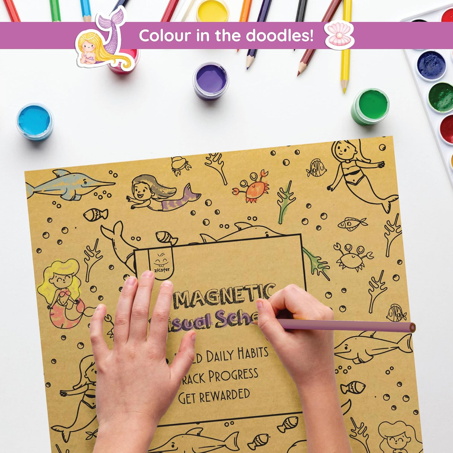 Magnetic Chore Chart for Kids, Behavior Chart for Kids at Home with 50 Magnetic
