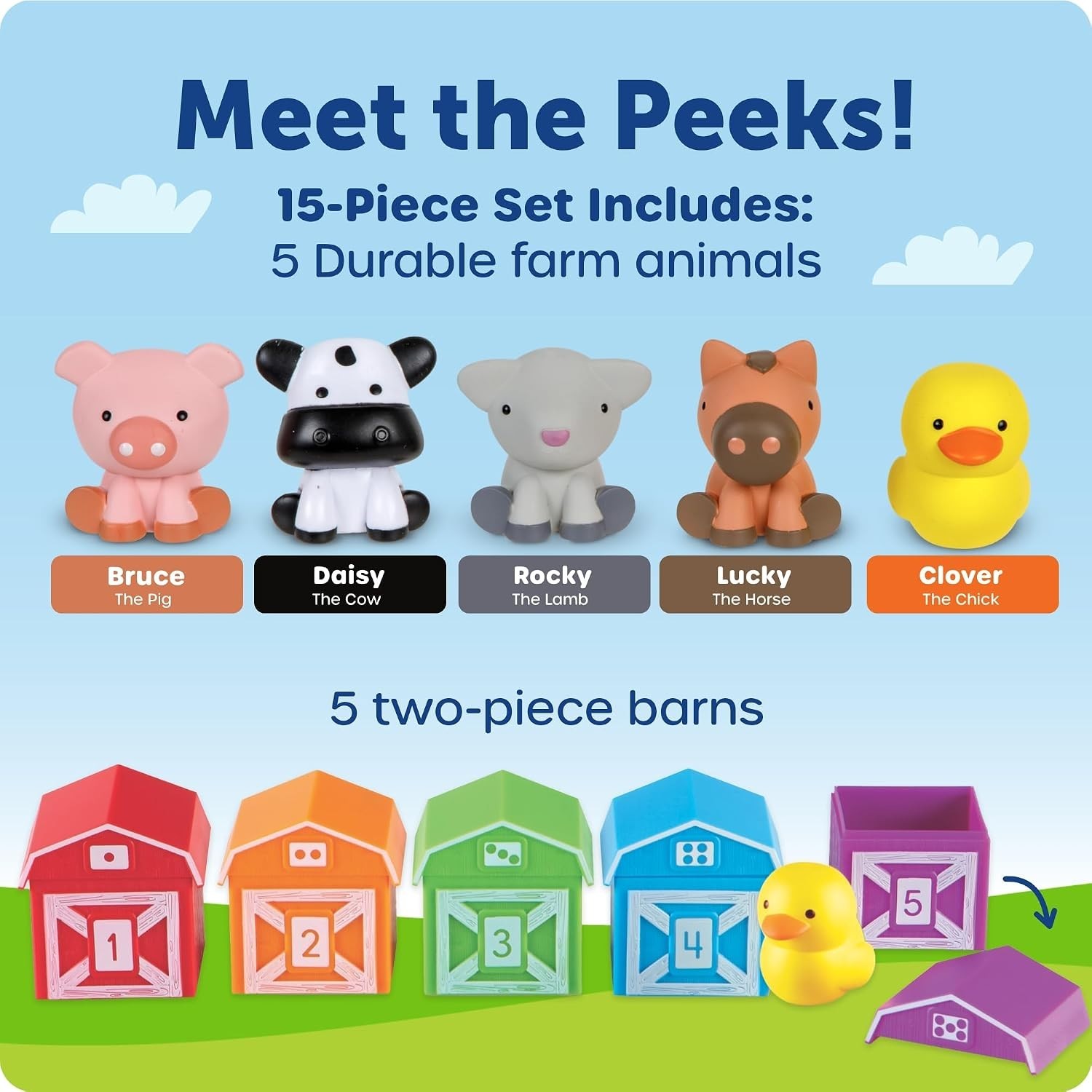 Peekaboo Learning Farm: Interactive Toddler Animal & Color Recognition Playset