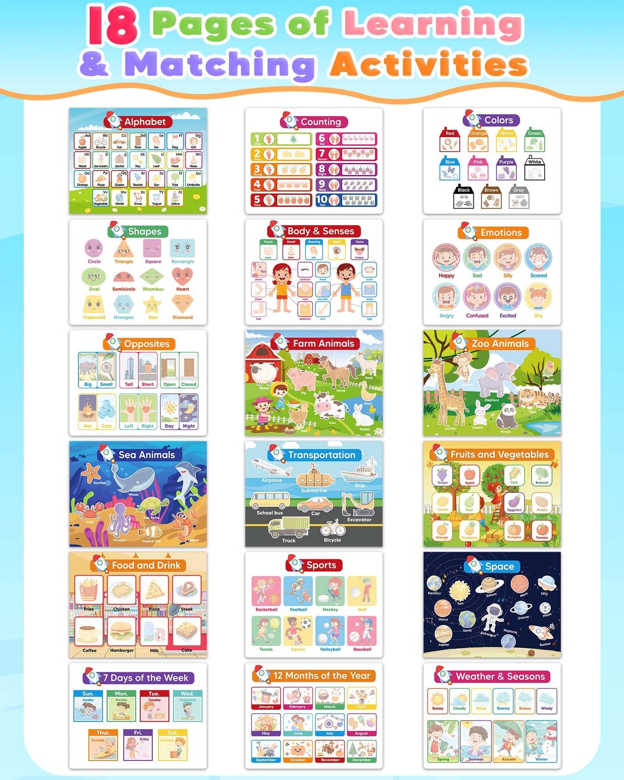 Toddler Busy Book Preschool Learning Activities, Montessori Educational Toys …