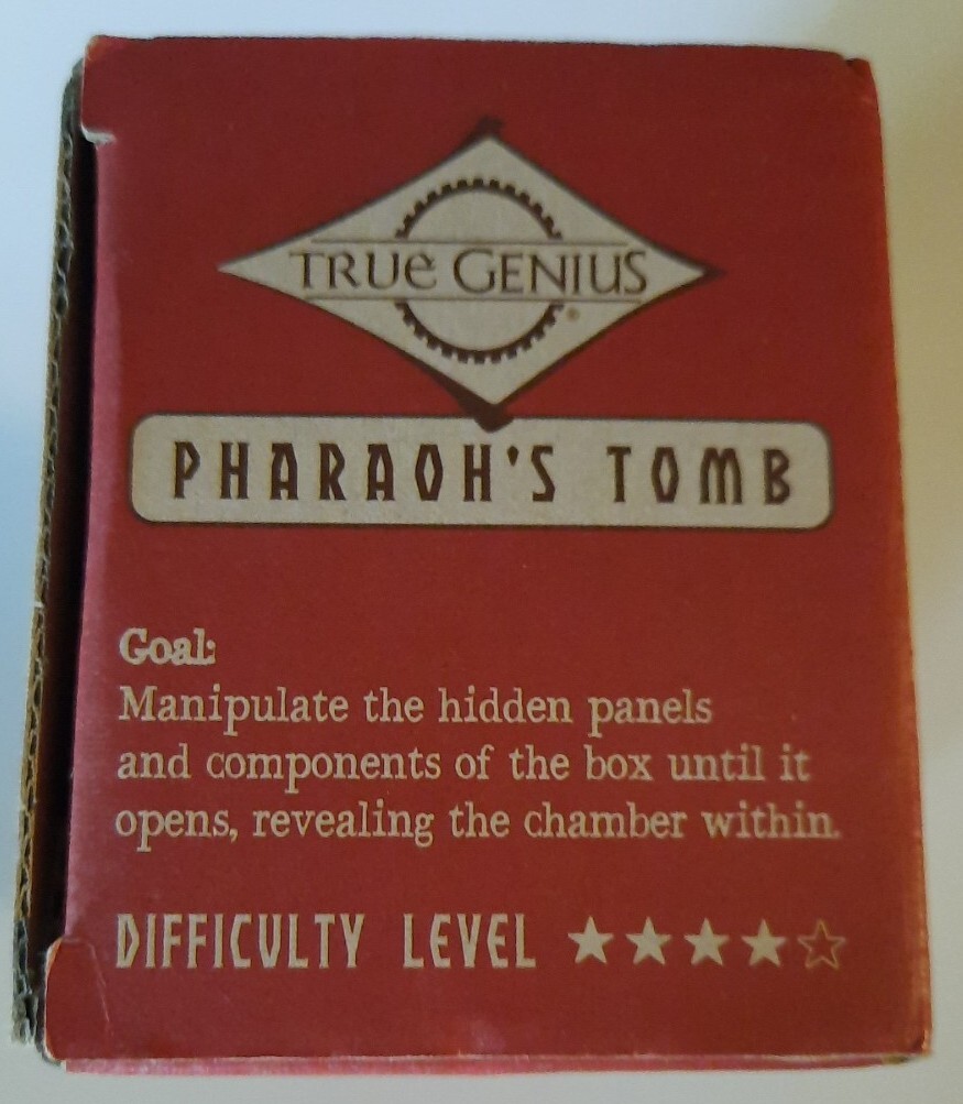 Pharaoh’s Tomb True Genius Wooden Puzzle Box Ages 14+ – NEW – FAST SHIP