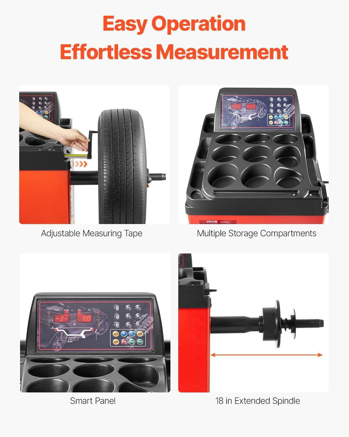 VEVOR Electric Tire Changer, Tire Balancer Combo, 18″ Spindle, Durable Electric