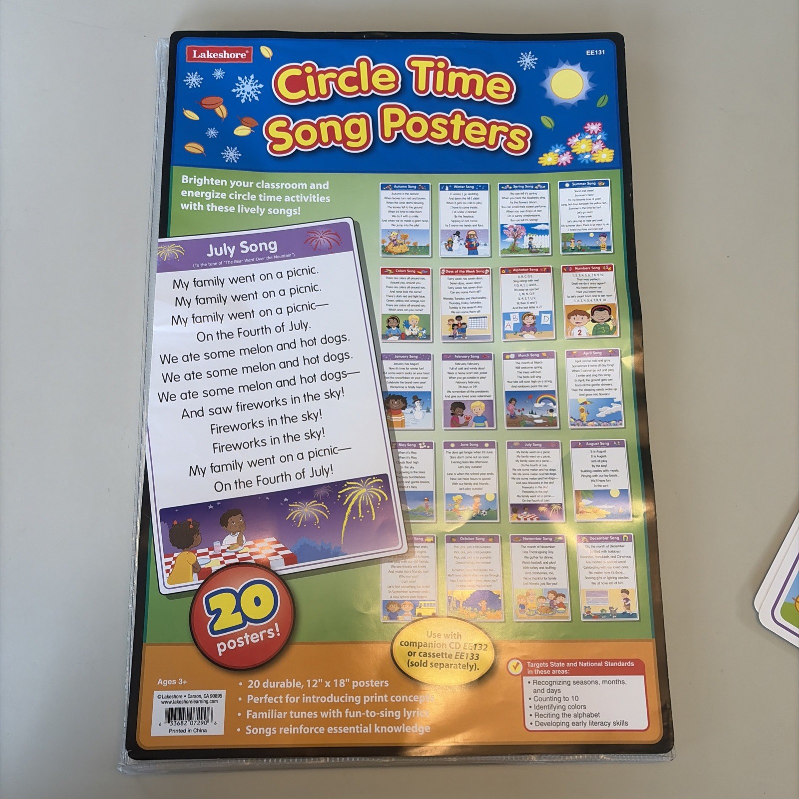 Lakeshore Learning Circle Time Song Poster Pack Classroom 20 Posters