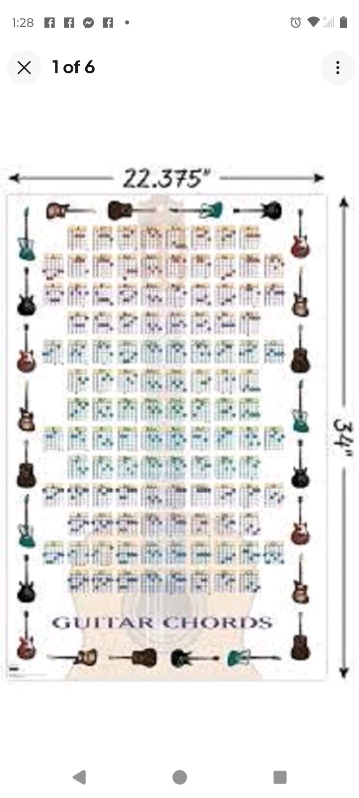 Guitar Cords (2025) Allposter 22.4”x 34” Poster # 1457 NEW Great Learning Tool