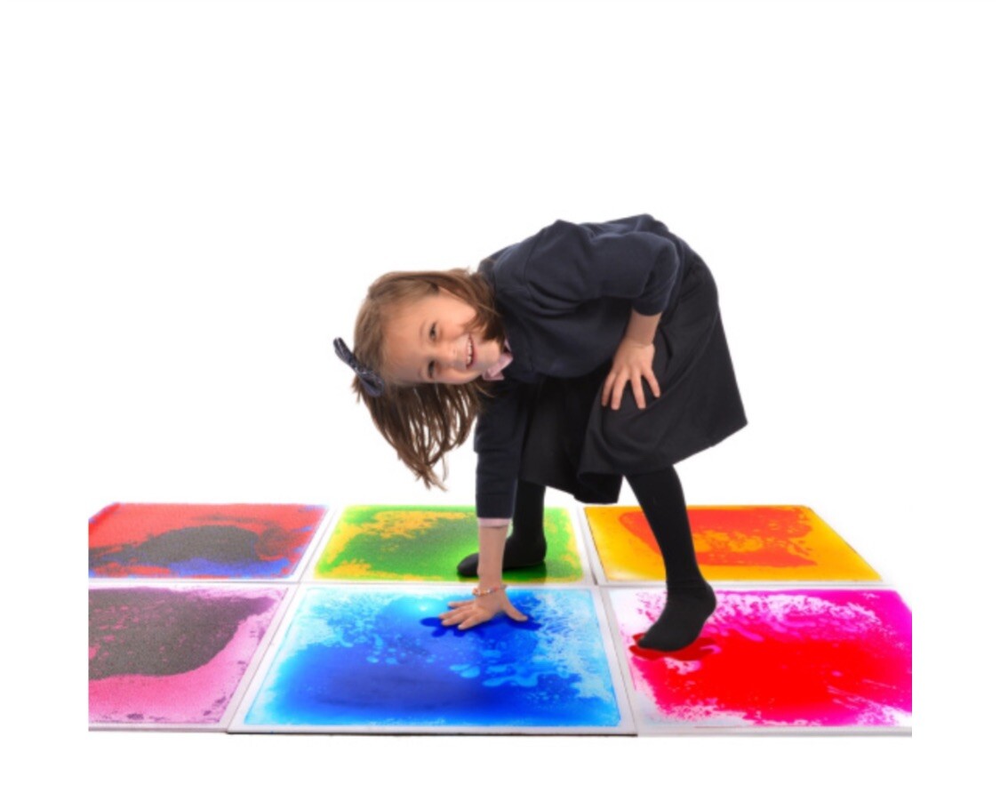 PLAYLEARN 12in Classic Liquid Floor Tiles (5) sensory development Teaching Tools