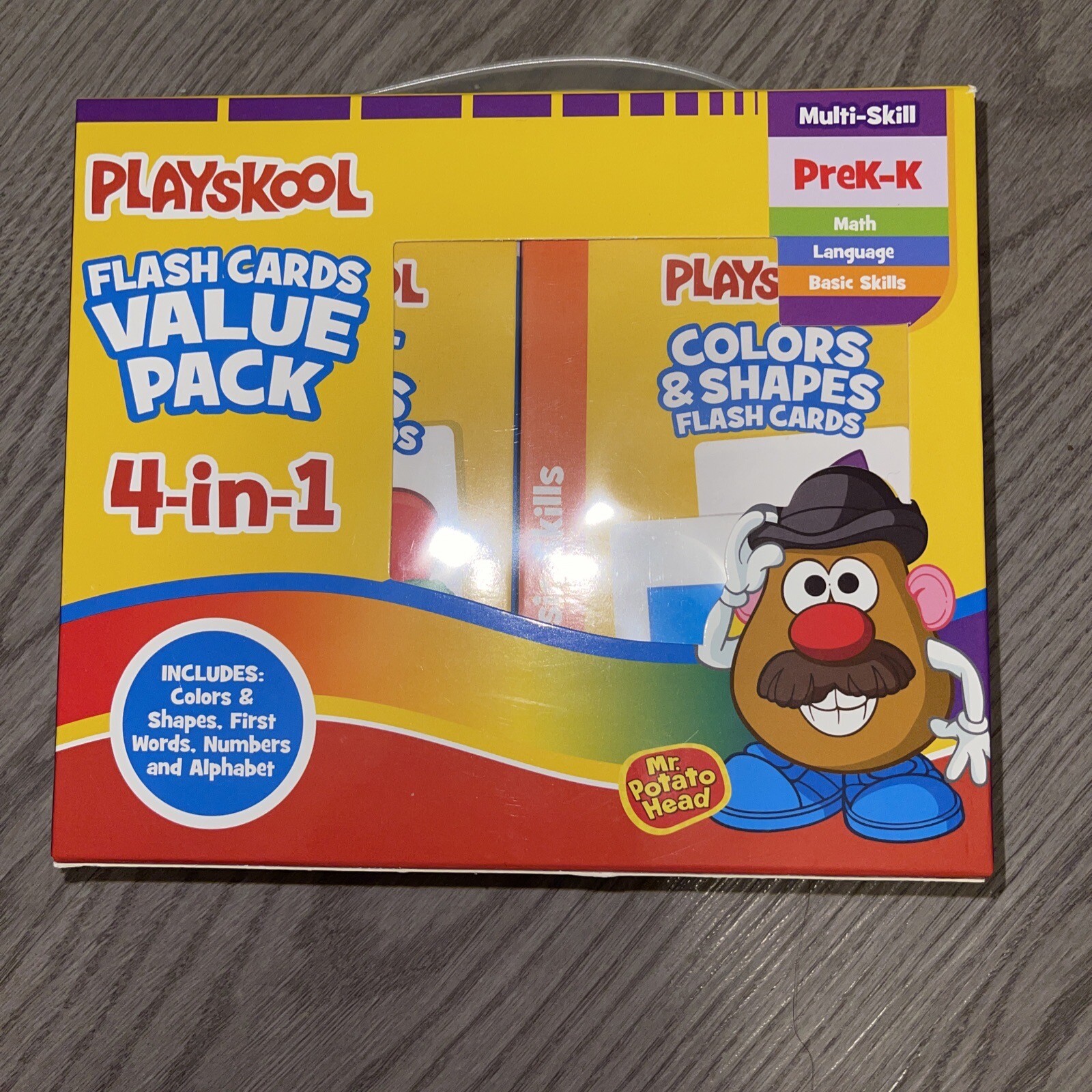 Playskool Flash Cards – Alphabet/First Words/Shapes-Colors/Numbers, PreK-K (NEW)