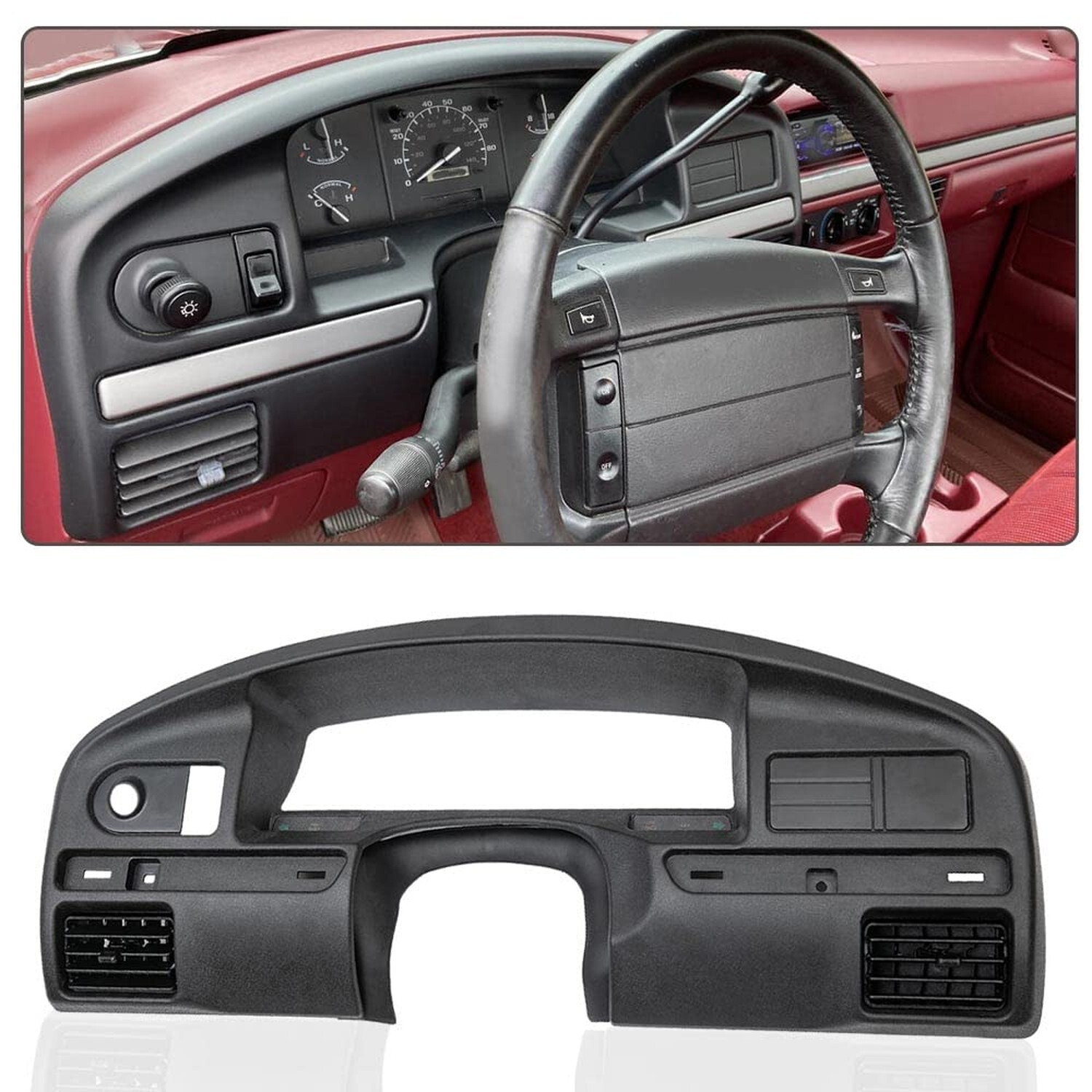 PIT66 Dash Panel Bezel Cover,Compatible with 1992-1997 Ford F150 F250 F350 Da…