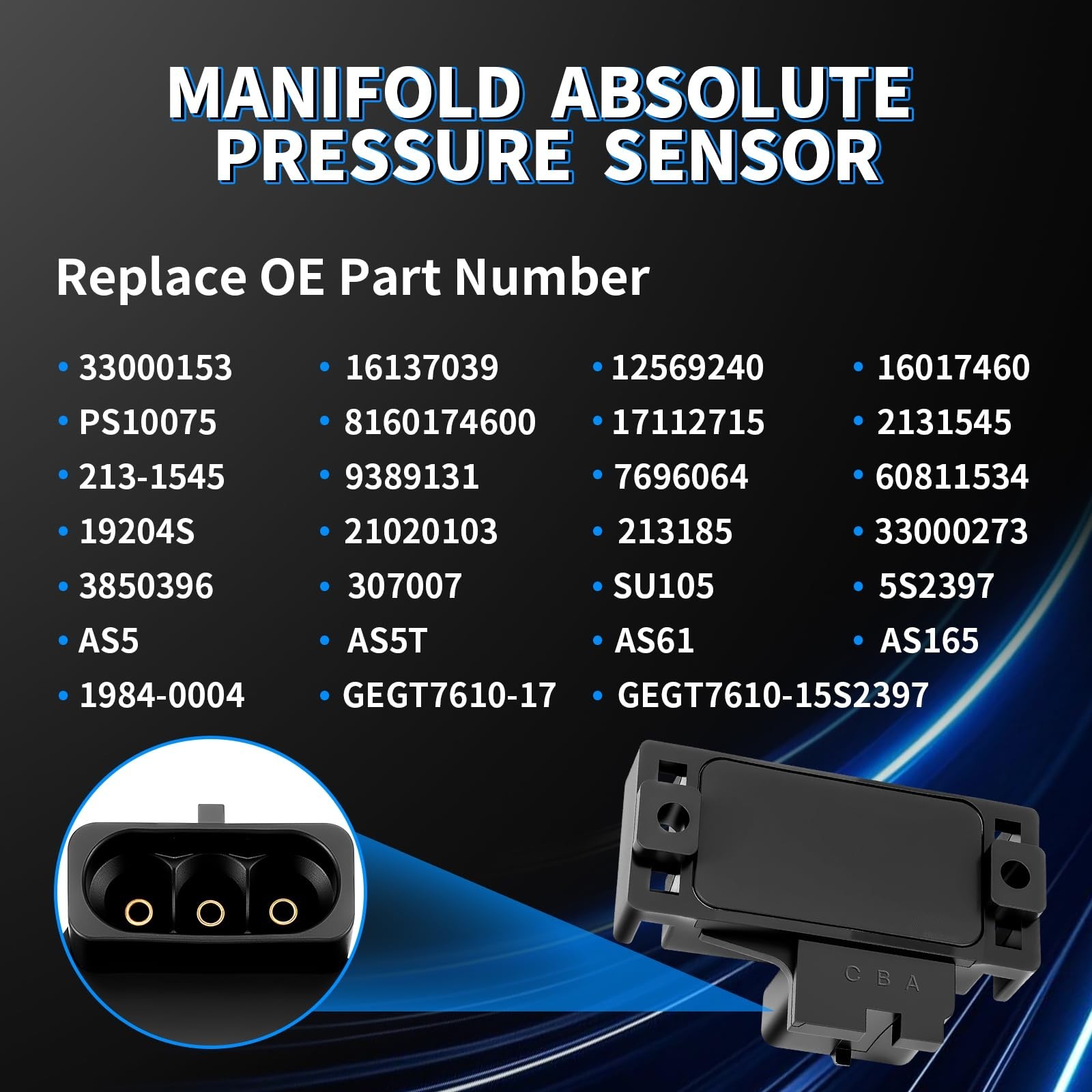 MAP Manifold Absolute Pressure Sensor Fit for Chevy C1500 Suburban Cavalier S…