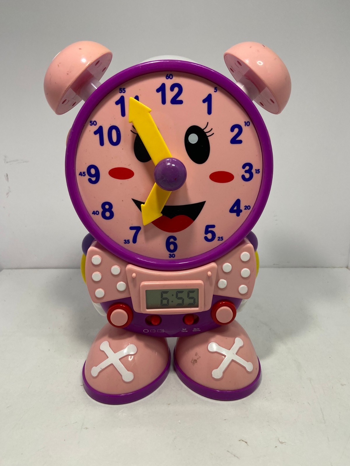 🍉 The Learning Journey Pink Telly The Teaching Learning Time Clock – Works J8