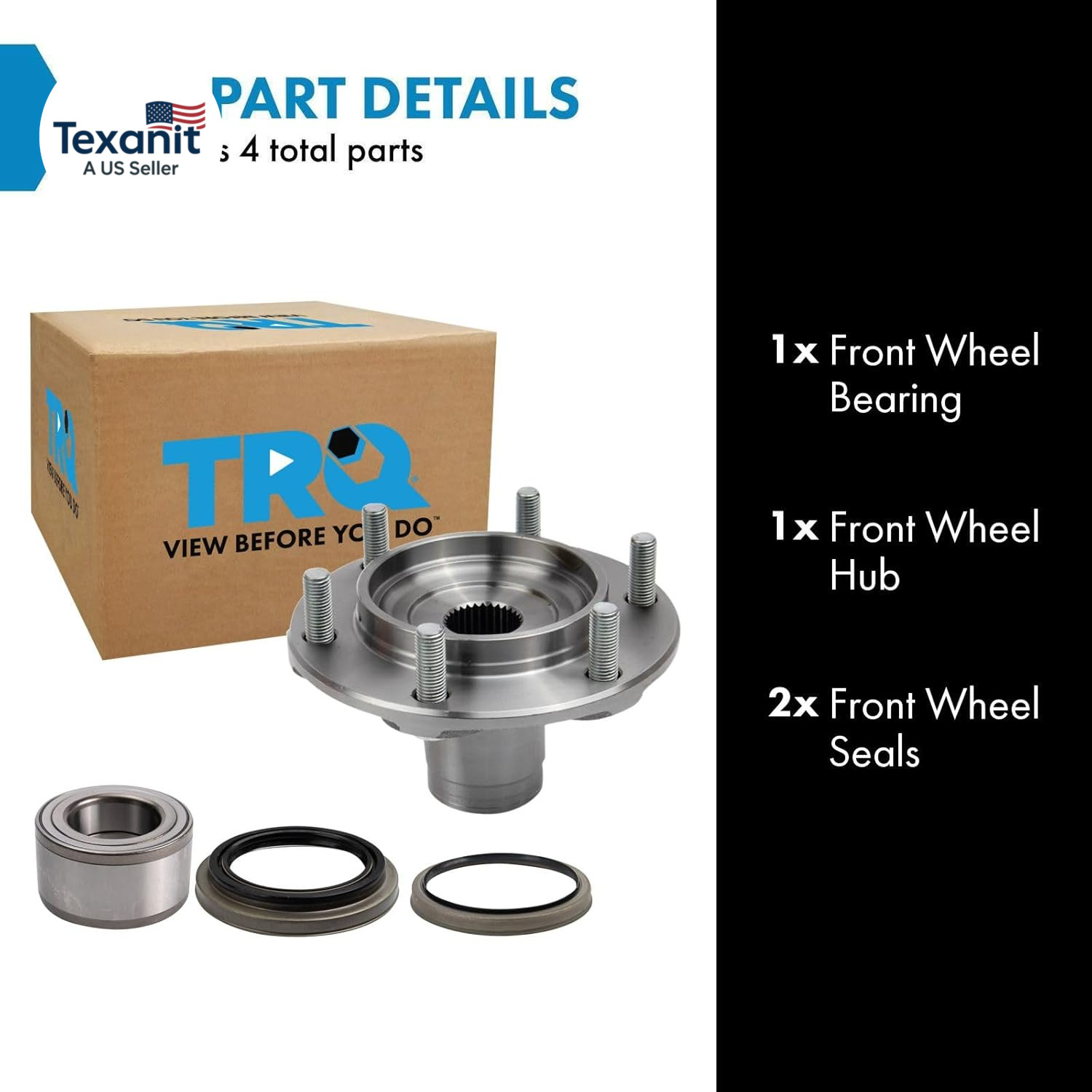 4 Piece Wheel Bearing & Hub Kit for 1996-2002 Toyota 4Runner 4WD 2001-2007 Toyot