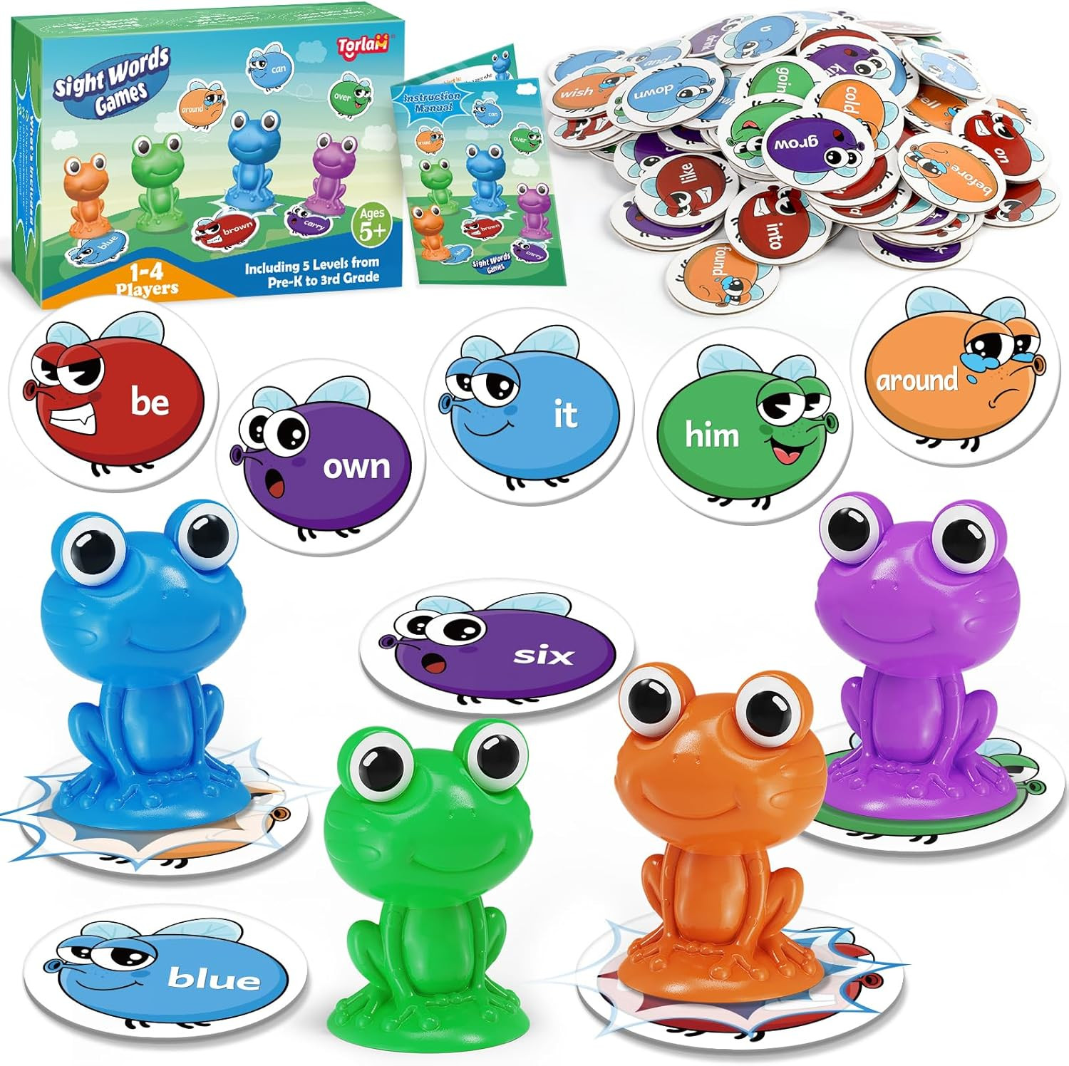 Sight Word Games Frog Site Words Educational Flash Cards Kindergarten Phonics Le