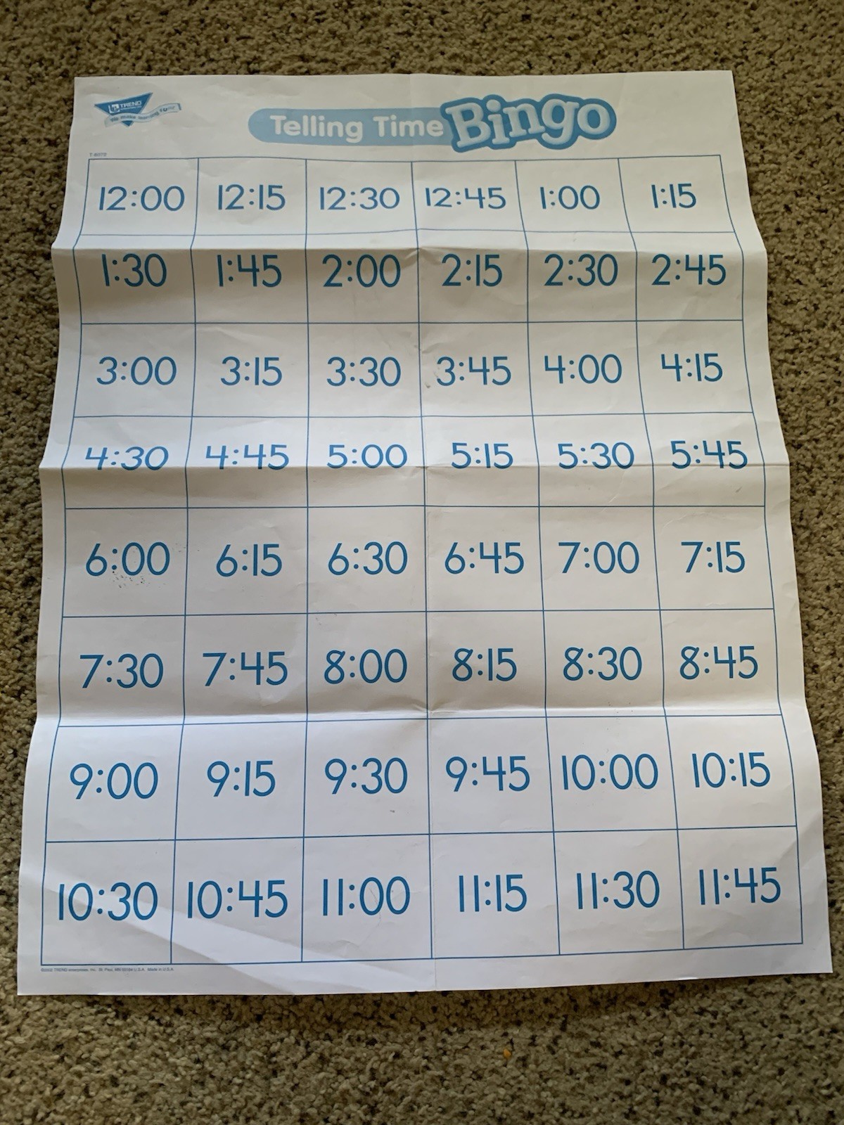 Classroom Bingo Games-Telling Time & Money-Ages 5 & Up-Up to 36 players VGC