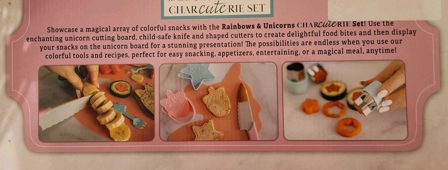 💖 New Kitchen Pink Unicorn Charcuterie Board Cook Creative cutters Picks Recipe