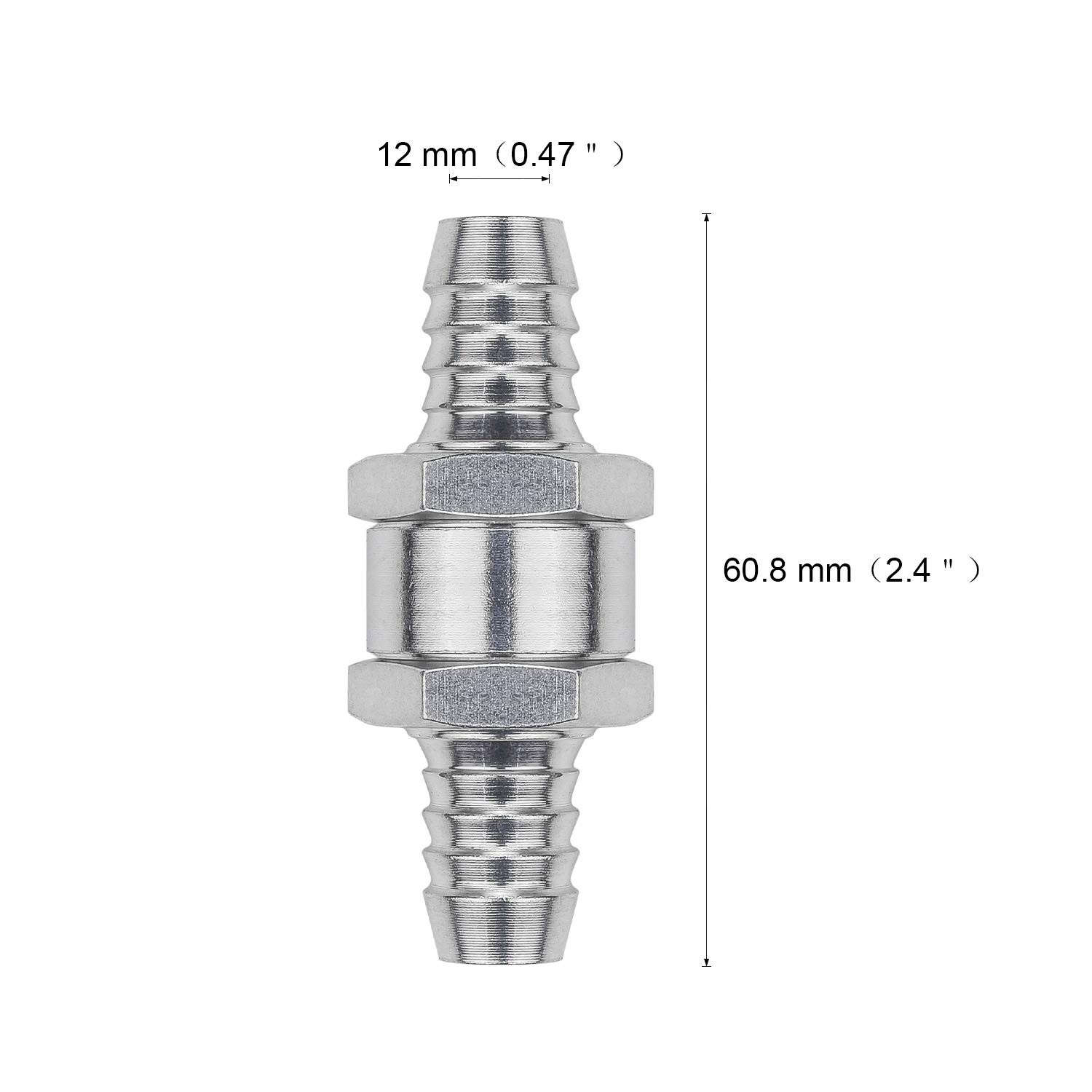 12mm 1/2 Inch Fuel Non-return Way Check Valve Oil Petrol Diesel Aluminium Alloy