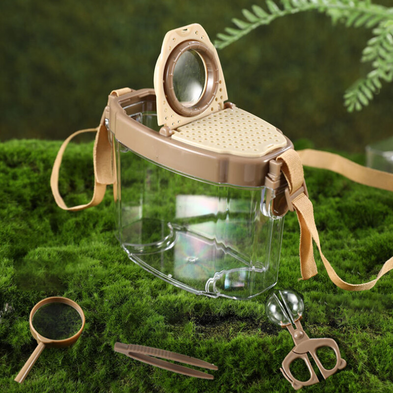 Bug Viewer Insect Box Double Magnifier Observer Kit Insect Catcher Cage Nature.
