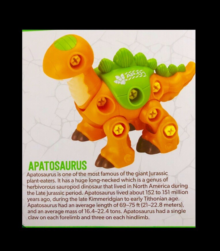 61pc STEM Create A Dinosaur,w Power Drill:Long Neck,triceratops,DIS’/ASSEMBLE