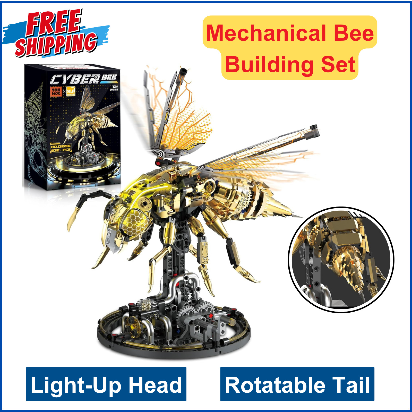 Mechanical Bee Building Set For Adult Technic Animal Building Block Insect Model