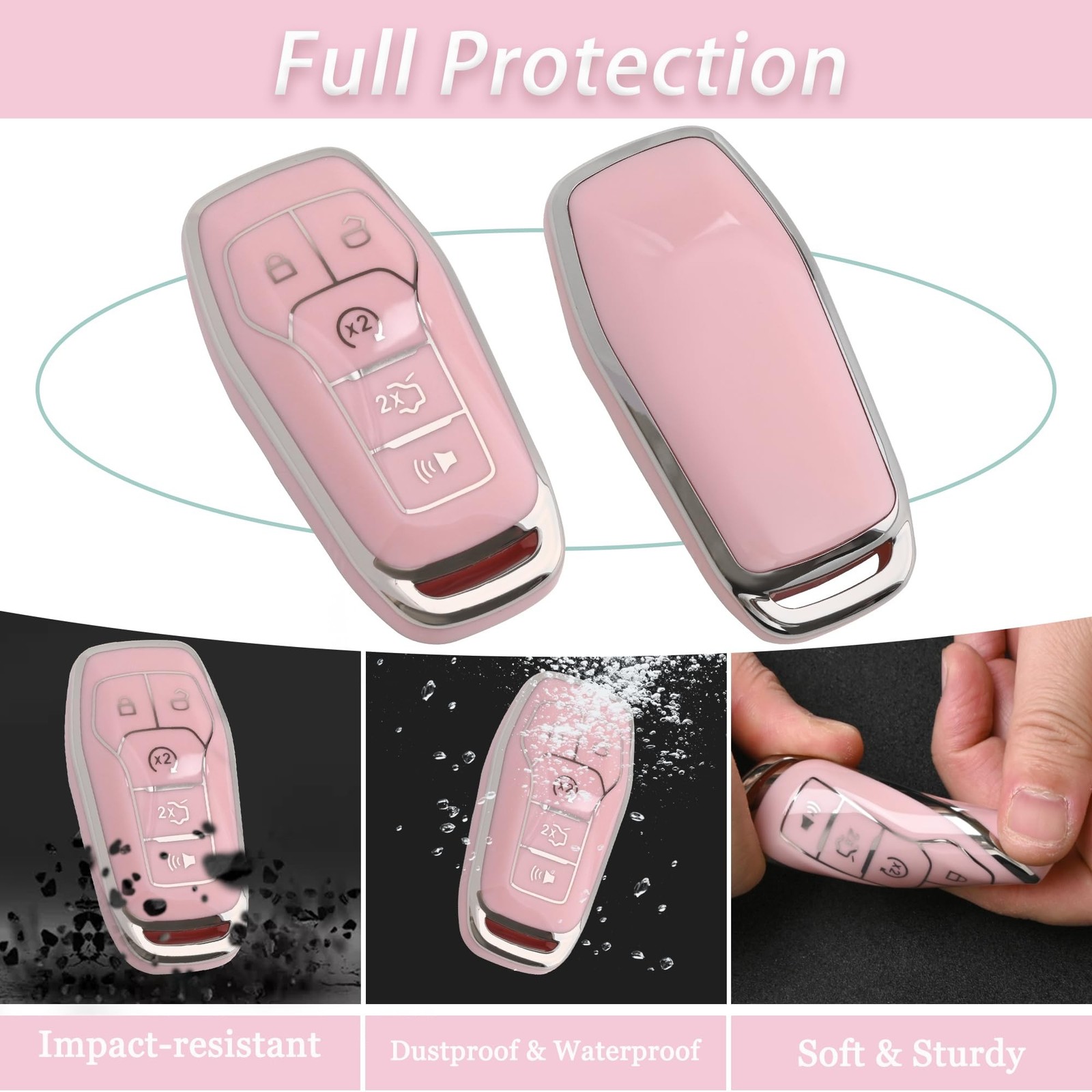 for Ford Key Fob Cover – Soft TPU Key case Holder Car Key Case Shell Protecti…