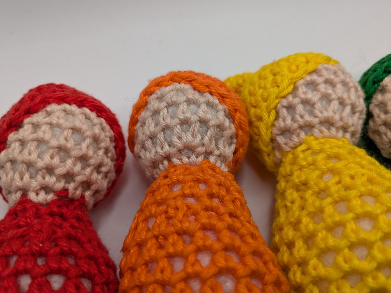 Crochet Rainbow Elves Xmas Holiday Set Of 7