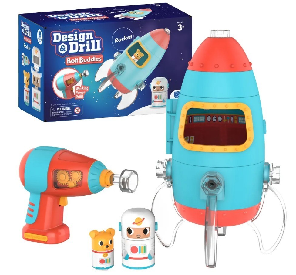DESIGN & DRILL® Bolt Buddies® Rocket Creative Play Educational Insights NEW
