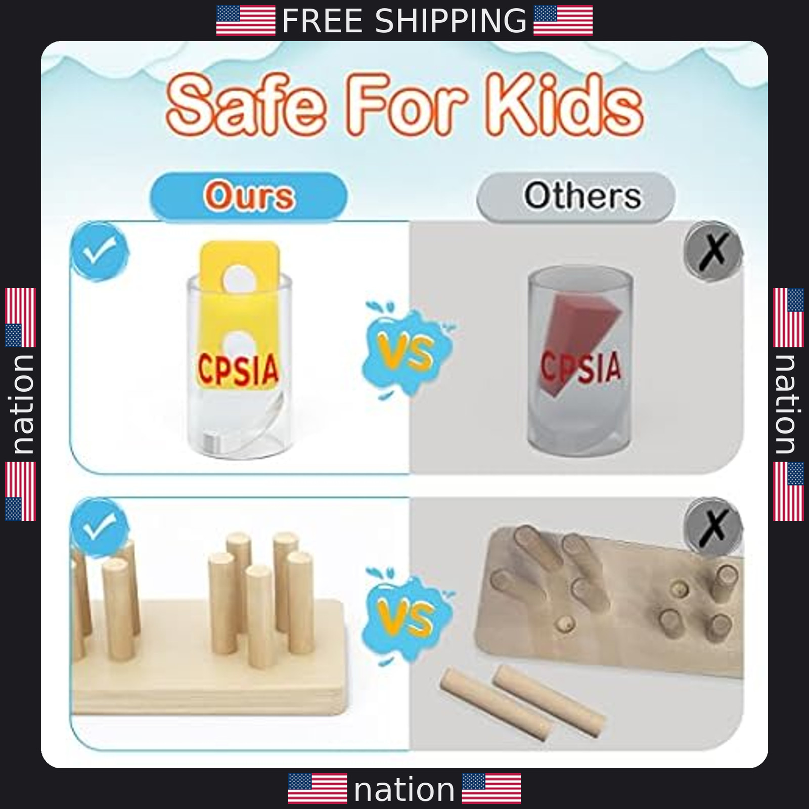 PEBIRA Montessori Sorting & Stacking Toys – Fun Educational Gift for Toddlers