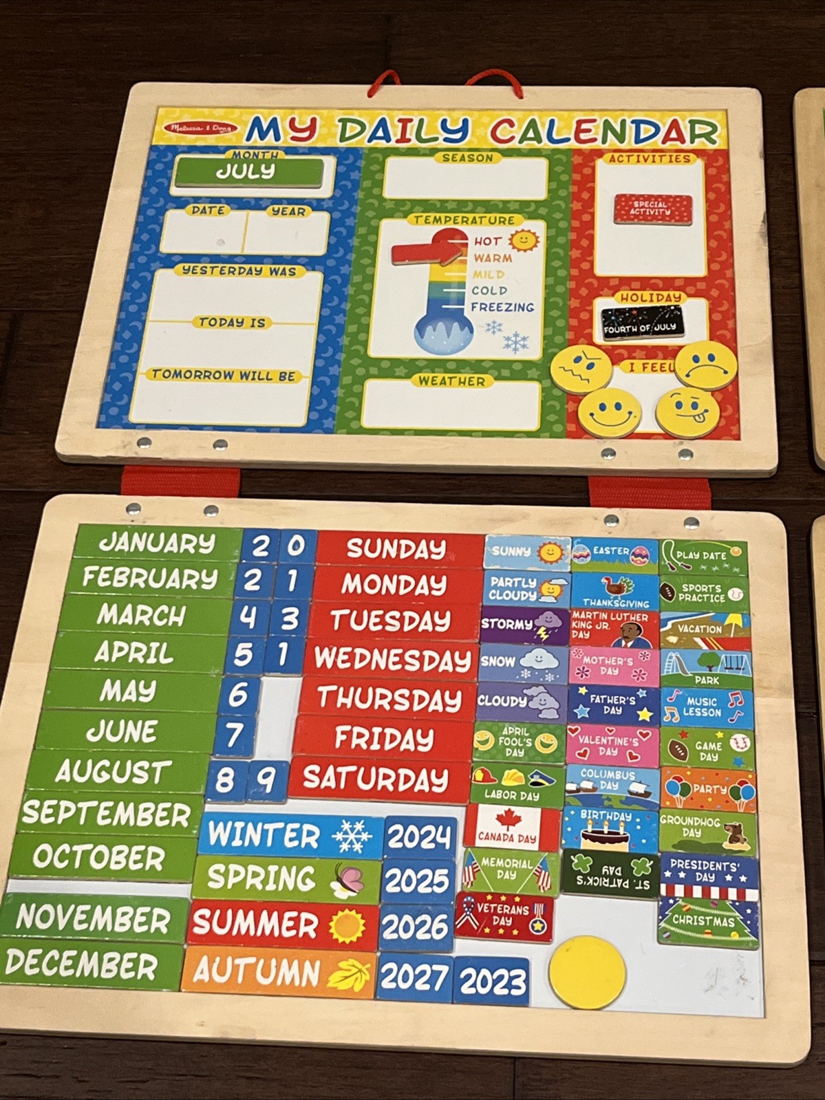 Melissa & Doug My Daily Calendar & My Responsibility SEL Chart 2 Pk. Magnetic