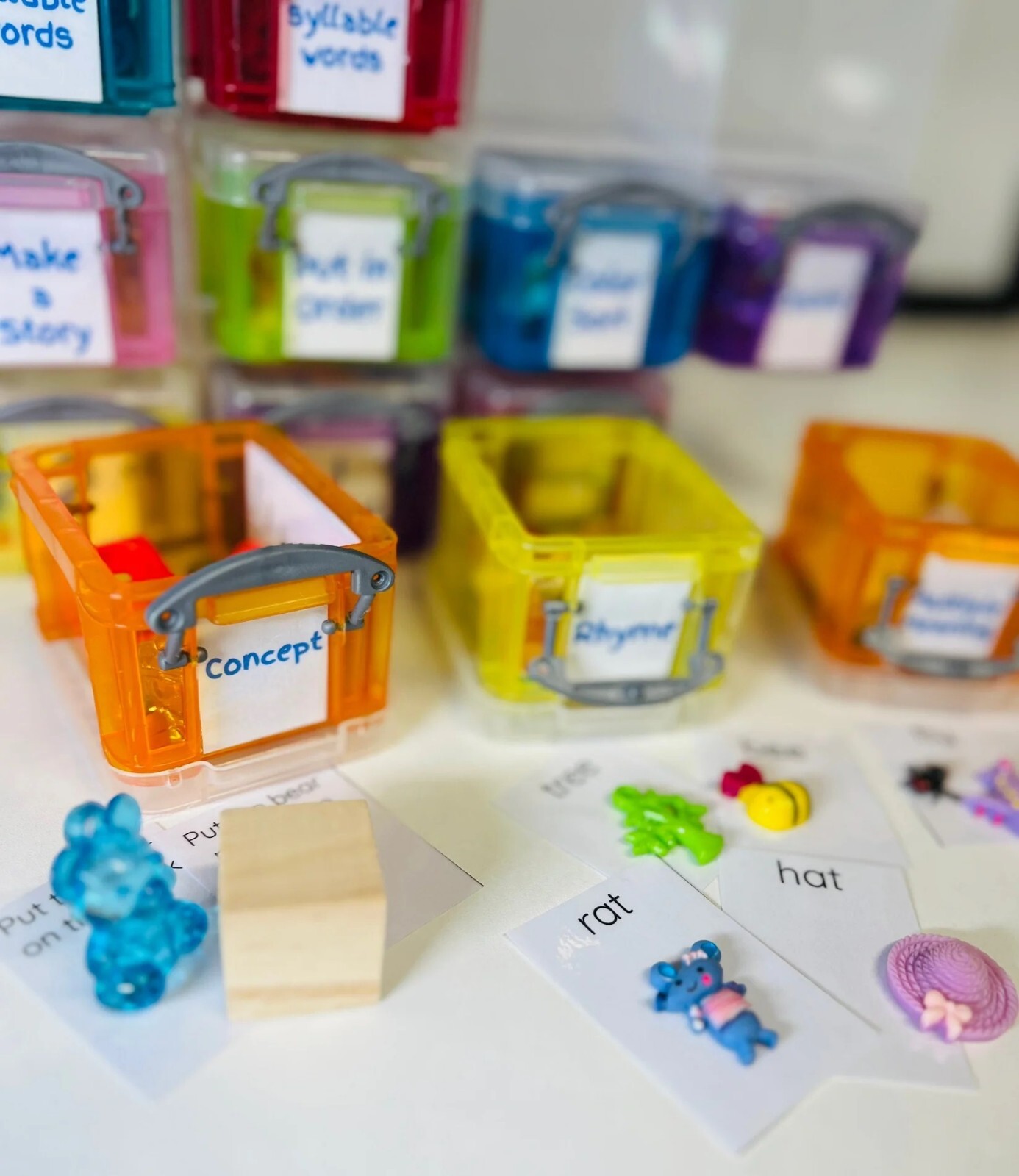 Speech and Language Therapy Activities Mini Objects Set Trinkets in Organizer