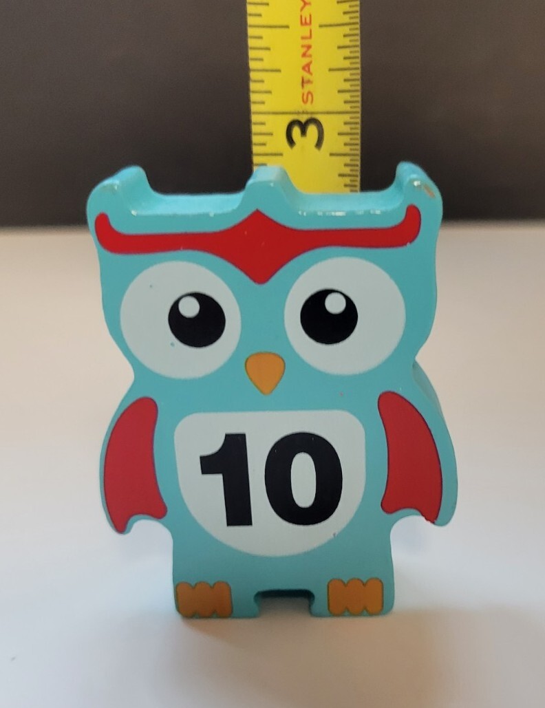 Discovery Toys Stacking Owl Balancing Game Replacement Wood Block Blue #10 ONLY