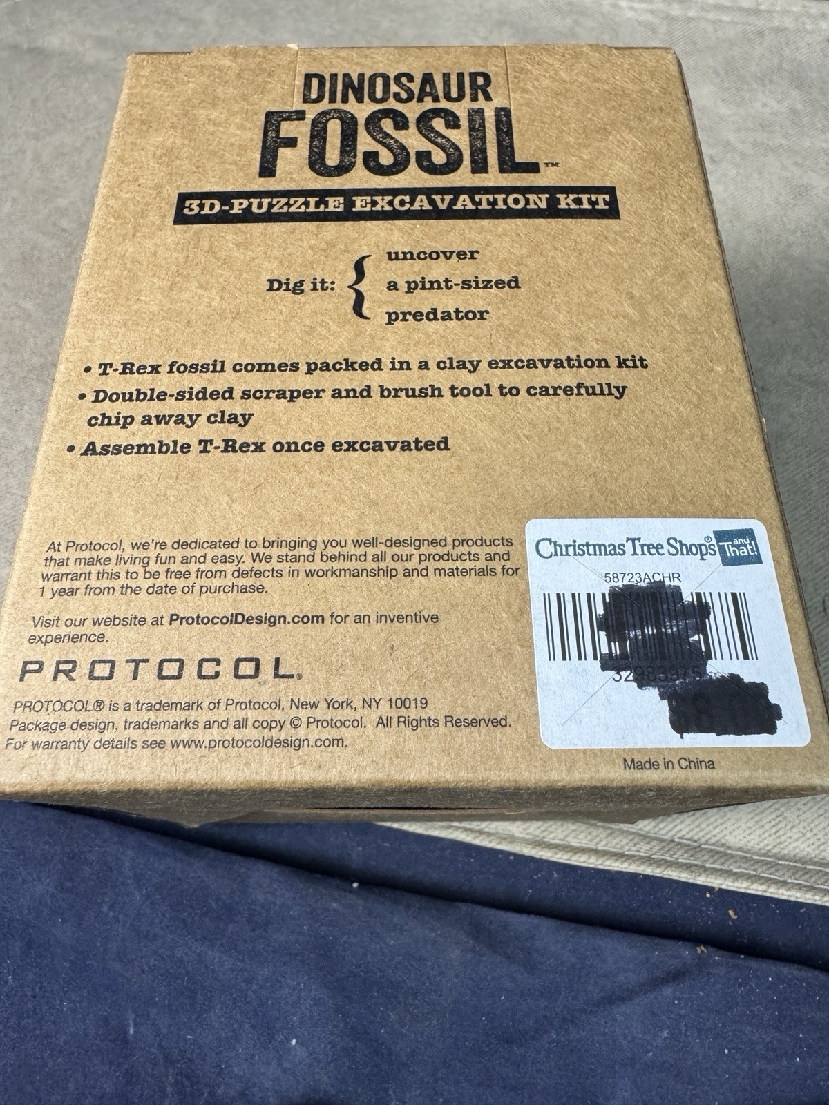 Protocol Dinosaur Fossil T-Rex 3D-Puzzle Excavation Kit w/Bonus Fossil
