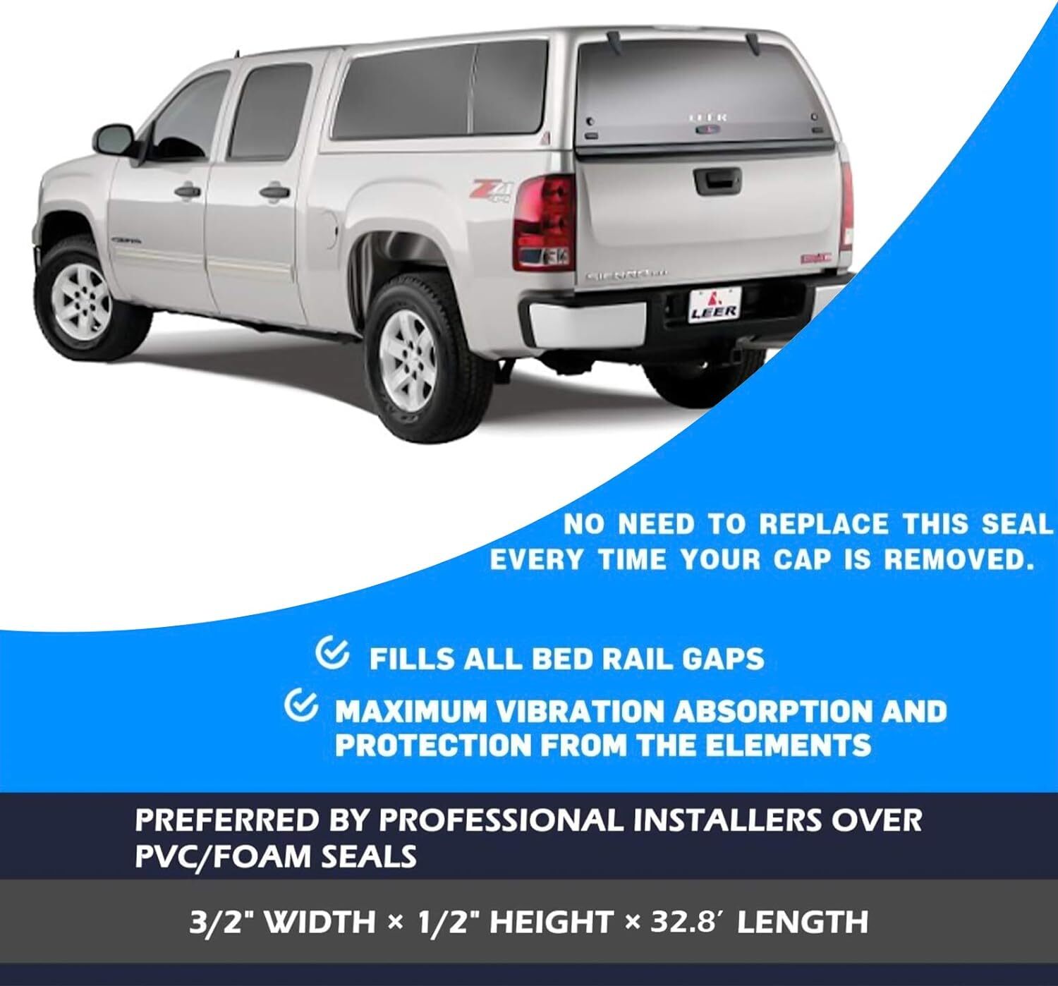 MYFAMIREA 24.5Ft Adhesive Tailgate Seal fits Pickups, Truck, Auto Car, Keep Kit