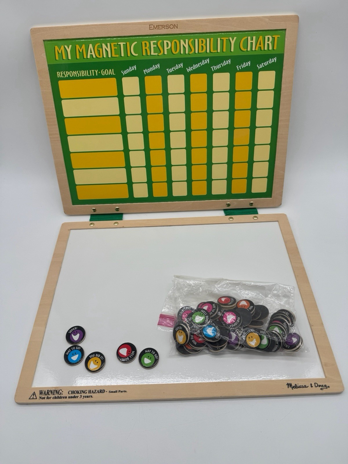 Melissa & Doug Magnetic Responsibility Chart Kids Educational Organize 63 Pieces