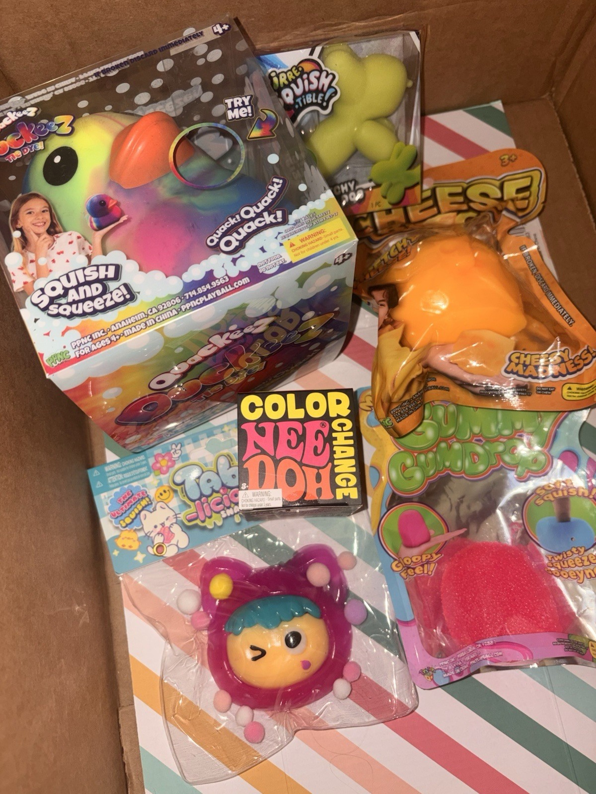 Viral Lot of 6🔥New! Nee Doh, Jumbo Duck, Peach, Mystery Dumpling & More ⭐️